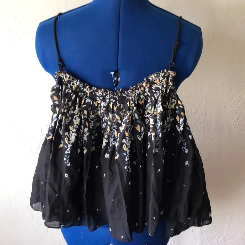 NWT Free People Ruffle Spaghetti Straps Top Size S